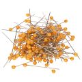 Floristik24 Orange pearl-headed pins for floristry supplies, Ø4mm, 40mm, 150 pieces