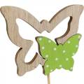 Floristik24 Plant plug butterfly on stick wood spring decoration 16pcs