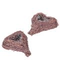 Floristik24 Heart-shaped bowl with branches and foil insert for floral arrangements, 14cm, 2 pieces