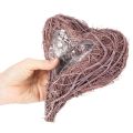 Decorative heart made of twigs with planting foil, 20cm, 2 pieces | Floristik24.ie