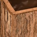 Wooden planter oblong flower box pine bark 27×10cm | Floristik24.ie