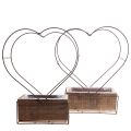 Floristik24 Plant box wooden heart decorative rust H41cm/39cm set of 2