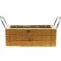 Floristik24 Plant box wood with handles 23.5×12cm natural wooden box
