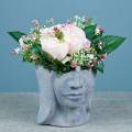 Floristik24 Plant head bust made of concrete for planting gray H14.5cm 2pcs