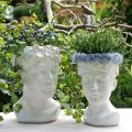 Floristik24 Plant head bust woman white ceramic vase flower pot H22.5cm