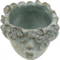Floristik24 Head for planting, bust made of concrete, flower decoration, plant bowl antique look H10cm 2pcs