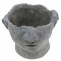 Floristik24 Plant head bust made of concrete for planting gray H12cm 2pcs