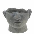 Floristik24 Plant head bust made of concrete for planting gray H12cm 2pcs