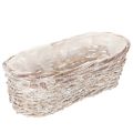 Floristik24 Basket planter with foil insert, oval, white, 37cm