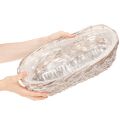 Basket planter with foil insert, oval, white, 37cm | Floristik24.ie