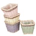 Floristik24 Square plant basket with foil, decorative planter, 14cm, 4 pieces