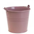 Floristik24 Plant pot vintage decorative metal bucket old pink Ø16cm H24cm
