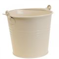 Floristik24 Plant pot vintage decorative metal bucket cream Ø16cm H24cm