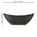 Plant bowl with grooves, planting boat, anthracite, 24 cm | Floristik24.ie