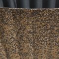 Plant bowl with grooves oval anthracite gold 41.5×16×16cm | Floristik24.ie
