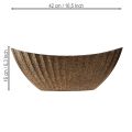 Plant bowl with grooves oval anthracite gold 41.5×16×16cm | Floristik24.ie