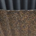 Oval plant pot Planter with grooves Anthracite Gold 24 cm | Floristik24.ie