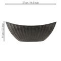 Plant bowl with grooves oval boat anthracite 36cm | Floristik24.ie