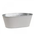 Floristik24 Plant bowl metal flower bowl oval cream 25x14.5x10cm