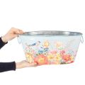 Planting bowls, spring, planters for flowers/birds, oval metal container L39/31/24.5cm, set of 3 | Floristik24.ie