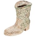 Flower pot cowboy boot plant shoe vintage floral pattern 24cm | Floristik24.ie