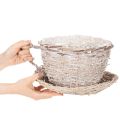 Basket cup with saucer decoration large table decoration 34cm | Floristik24.ie