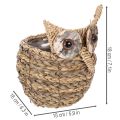 Handwoven owl basket decoration for windowsill, 18cm | Floristik24.ie