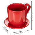 Large decorative cup with saucer, suitable as a plant pot, 17cm | Floristik24.ie