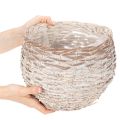 Round woven basket, large decorative basket for planting, 23cm | Floristik24.ie