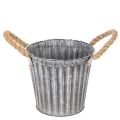 Floristik24 Metal plant pot, decorative pot with handles, planter, cachepot Ø16.5cm