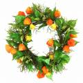 Floristik24 Artificial Physalis Wreath, Orange and Green, Ø28cm, Autumn Decoration