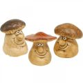Floristik24 Ceramic decorative mushroom with face figure brown H8cm 3pcs