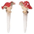 Floristik24 Mushroom Plug Decorative Figure Girl and Boy Fly Agaric with Face 13cm 2pcs