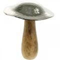 Floristik24 Decorative mushroom metal wood silver, nature decorative figure autumn 18cm