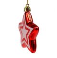 Floristik24 Star to hang red, white plastic 8.5cm 2pcs