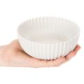 Round, ribbed bowl in white for versatile decoration, 15cm, 2 pieces | Floristik24.ie