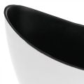 Floristik24 Decorative bowl, oval, white, black, plastic planting boat, 24cm