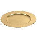 Floristik24 Plastic plate Ø33cm gold with gold leaf effect