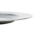 Floristik24 Plastic plate silver Ø33cm with glaze effect