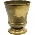 Floristik24 Vintage planter metal cup vase brass Ø17cm H19cm