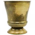 Floristik24 Vintage planter metal cup vase brass Ø17cm H19cm