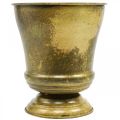 Vintage planter metal goblet vase brass Ø17cm H19cm | Floristik24.ie
