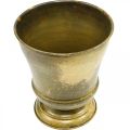 Vintage planter metal goblet vase brass Ø17cm H19cm | Floristik24.ie