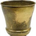 Vintage planter metal goblet vase brass Ø17cm H19cm | Floristik24.ie