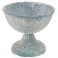 Floristik24 Cup Bowl Small Metal Blue White Antique Ø12cm H10.5cm 2pcs