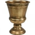 Goblet vase gold look goblet antique decoration metal Ø14cm H18.5cm