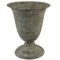 Floristik24 Cup vase metal grey/brown antique Ø20.5cm H25cm
