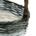 Floristik24 Gift basket with handle, set of 4 gray-white