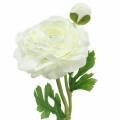 Floristik24 Artificial flower ranunculus with blossom and bud white H34cm