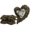 Vine plant heart, decorative heart made of wood and wire, DIY gift idea, garden table decoration, wall decoration, heart shape, set of 3 pieces, 30x20x6cm | Floristik24.ie